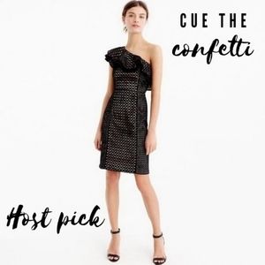 J. Crew one shoulder eyelet dress